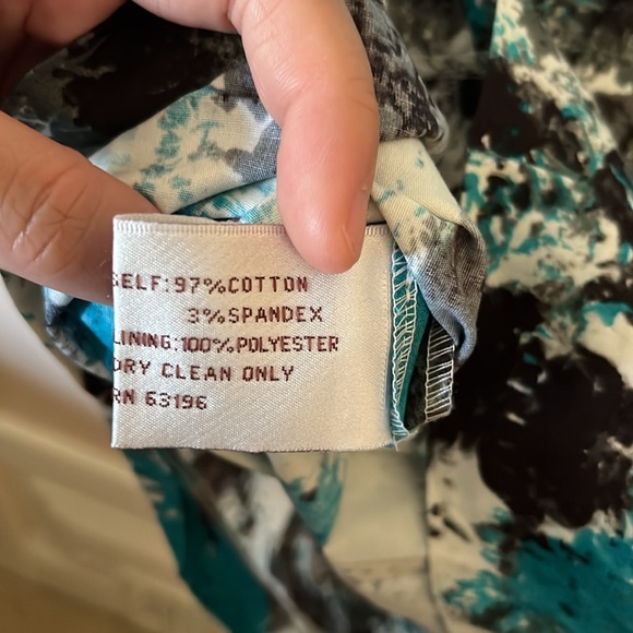 Suzi Chin for Maggy Boutique Blue Floral Pleated Sleeveless Sheath Dress 4P - Picture 14 of 15